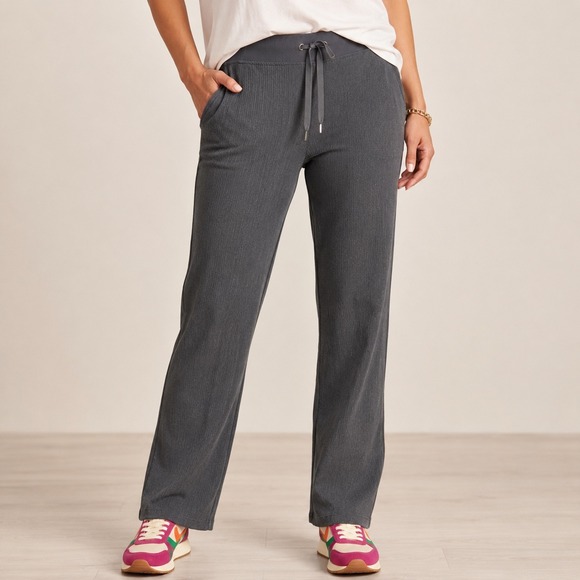 Athleta Pants - Athleta Wide Leg Stretch Lightweight Charcoal‎ Pants (10) Athleisure Casual